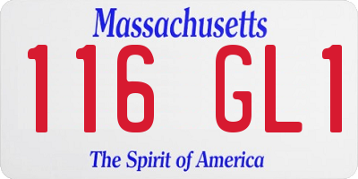 MA license plate 116GL1