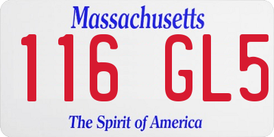 MA license plate 116GL5