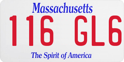 MA license plate 116GL6