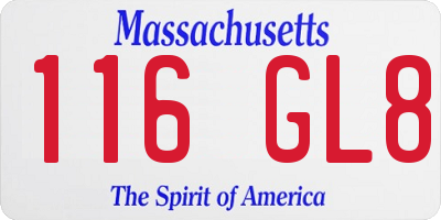 MA license plate 116GL8