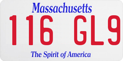 MA license plate 116GL9
