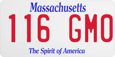 MA license plate 116GM0