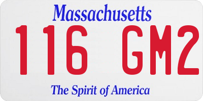 MA license plate 116GM2