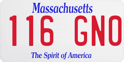 MA license plate 116GN0