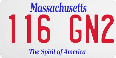 MA license plate 116GN2