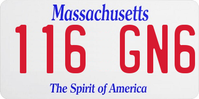 MA license plate 116GN6