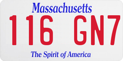 MA license plate 116GN7