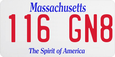 MA license plate 116GN8