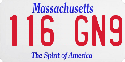 MA license plate 116GN9