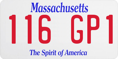 MA license plate 116GP1