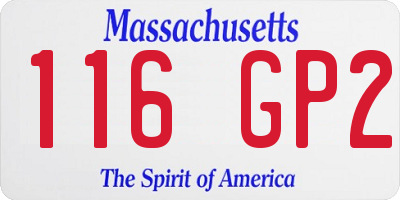 MA license plate 116GP2