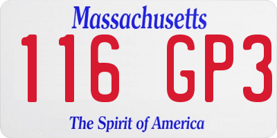 MA license plate 116GP3