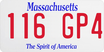 MA license plate 116GP4