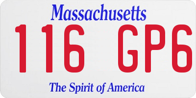 MA license plate 116GP6