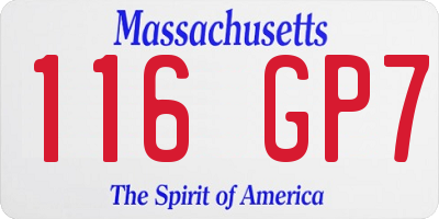 MA license plate 116GP7