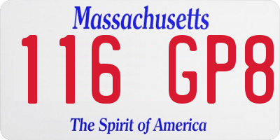 MA license plate 116GP8