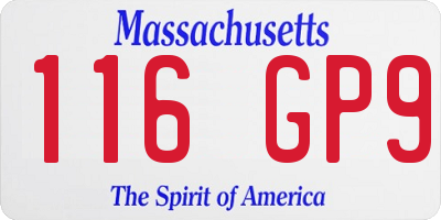 MA license plate 116GP9