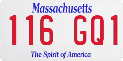 MA license plate 116GQ1