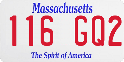 MA license plate 116GQ2
