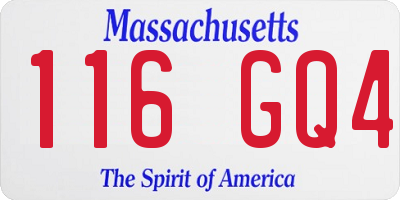 MA license plate 116GQ4