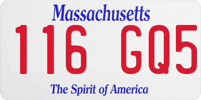 MA license plate 116GQ5