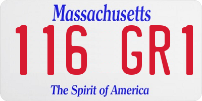 MA license plate 116GR1