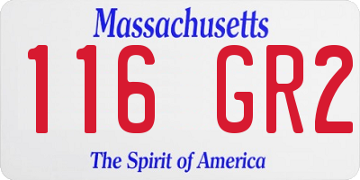 MA license plate 116GR2
