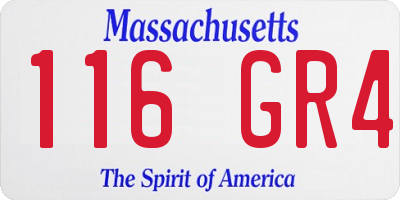 MA license plate 116GR4