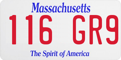 MA license plate 116GR9