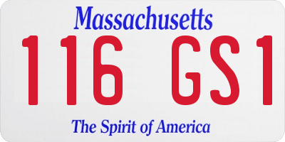 MA license plate 116GS1