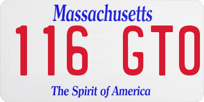 MA license plate 116GT0