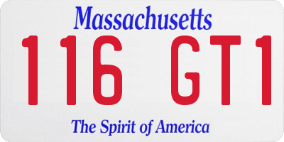 MA license plate 116GT1