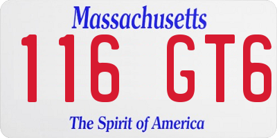 MA license plate 116GT6