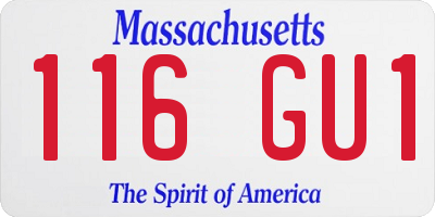 MA license plate 116GU1