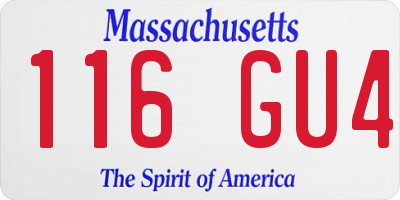 MA license plate 116GU4