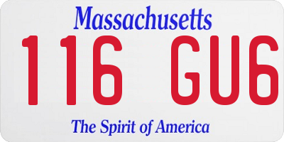 MA license plate 116GU6