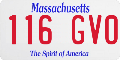 MA license plate 116GV0