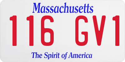 MA license plate 116GV1