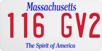 MA license plate 116GV2