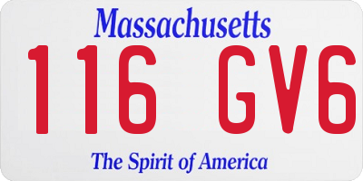 MA license plate 116GV6