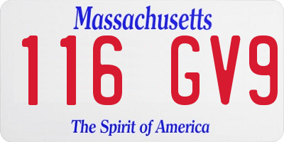 MA license plate 116GV9