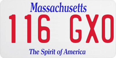MA license plate 116GX0