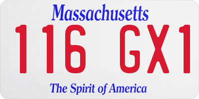 MA license plate 116GX1