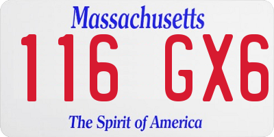 MA license plate 116GX6