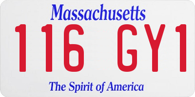 MA license plate 116GY1