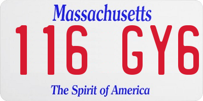 MA license plate 116GY6