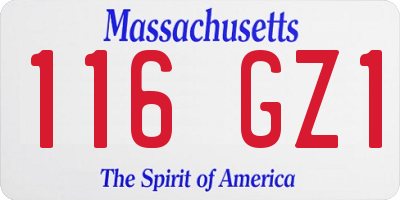 MA license plate 116GZ1