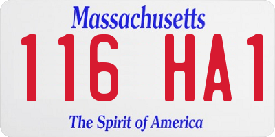 MA license plate 116HA1