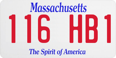 MA license plate 116HB1