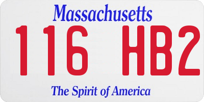 MA license plate 116HB2